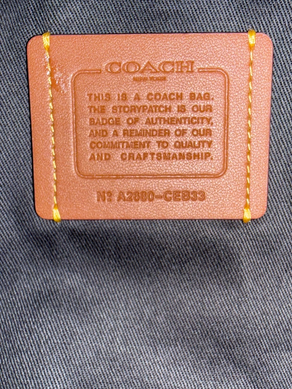 Coach Outlet Mini Tour Tote Bag In Loved Denim with charms - Picture 15 of 15